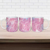 Japanese Koi Fish Ceramic Mug Pink Wagara Palaka Honohono Pikake Lei