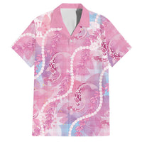 Japanese Koi Fish Family Matching Off Shoulder Maxi Dress and Hawaiian Shirt Pink Wagara Palaka Honohono Pikake Lei