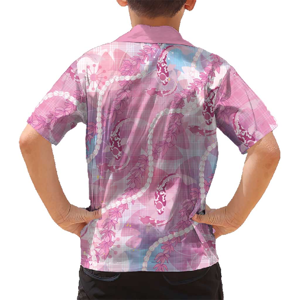 Japanese Koi Fish Family Matching Summer Maxi Dress and Hawaiian Shirt Pink Wagara Palaka Honohono Pikake Lei