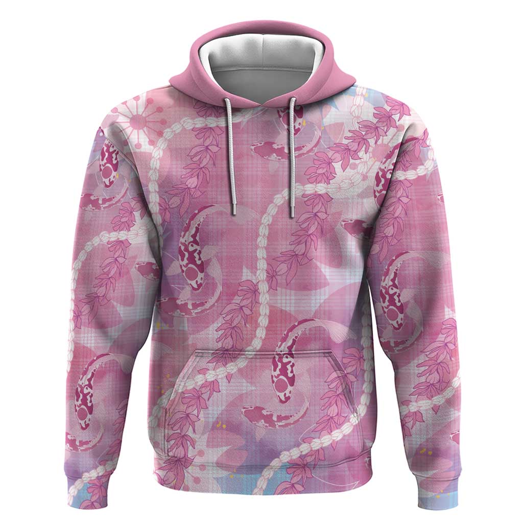 Japanese Koi Fish Hoodie Pink Wagara Palaka Honohono Pikake Lei LT9 Pullover Hoodie Pink - Polynesian Pride