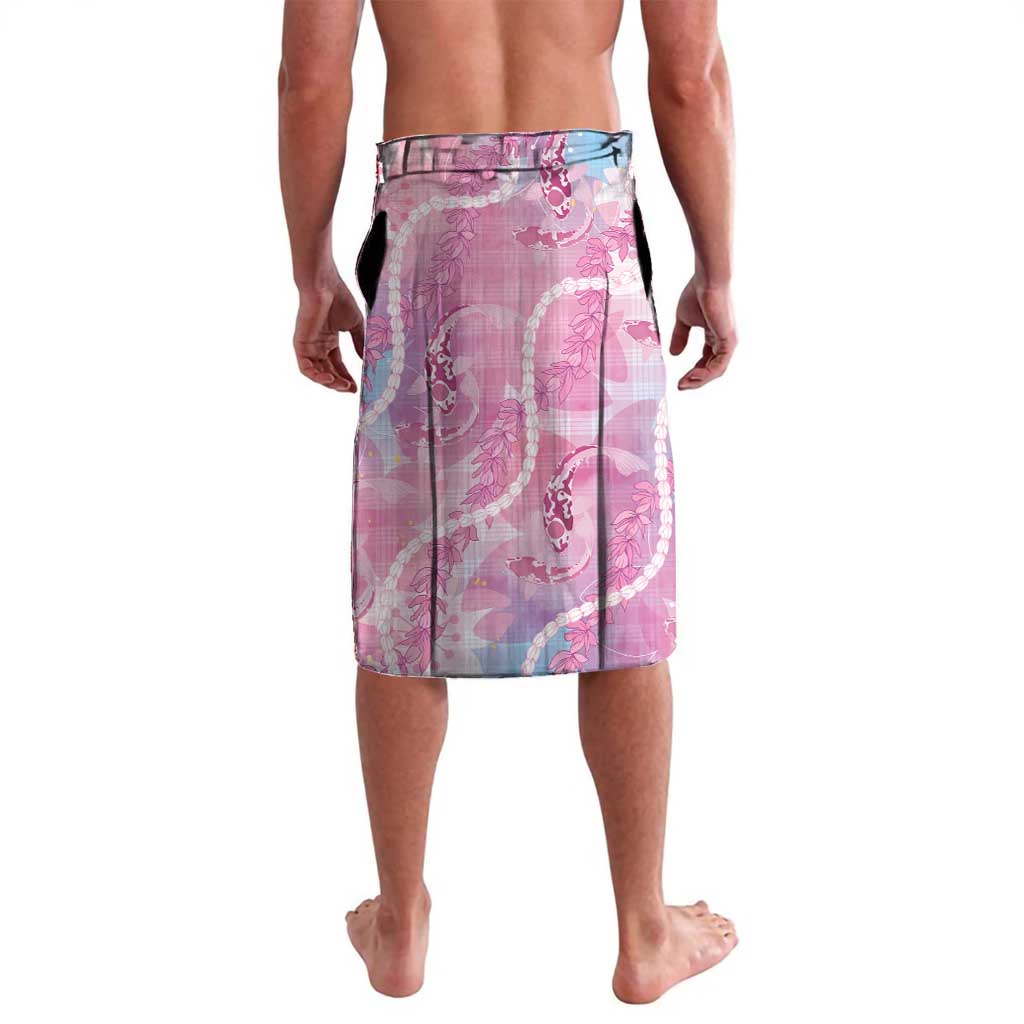 Japanese Koi Fish Lavalava Pink Wagara Palaka Honohono Pikake Lei LT9 - Polynesian Pride