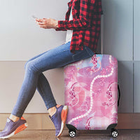 Japanese Koi Fish Luggage Cover Pink Wagara Palaka Honohono Pikake Lei LT9 - Polynesian Pride