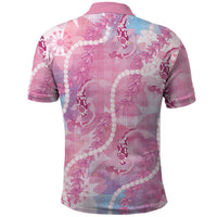 Japanese Koi Fish Polo Shirt Pink Wagara Palaka Honohono Pikake Lei LT9 - Polynesian Pride