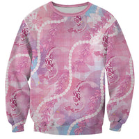 Japanese Koi Fish Sweatshirt Pink Wagara Palaka Honohono Pikake Lei LT9 Unisex Pink - Polynesian Pride