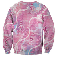 Japanese Koi Fish Sweatshirt Pink Wagara Palaka Honohono Pikake Lei LT9 - Polynesian Pride