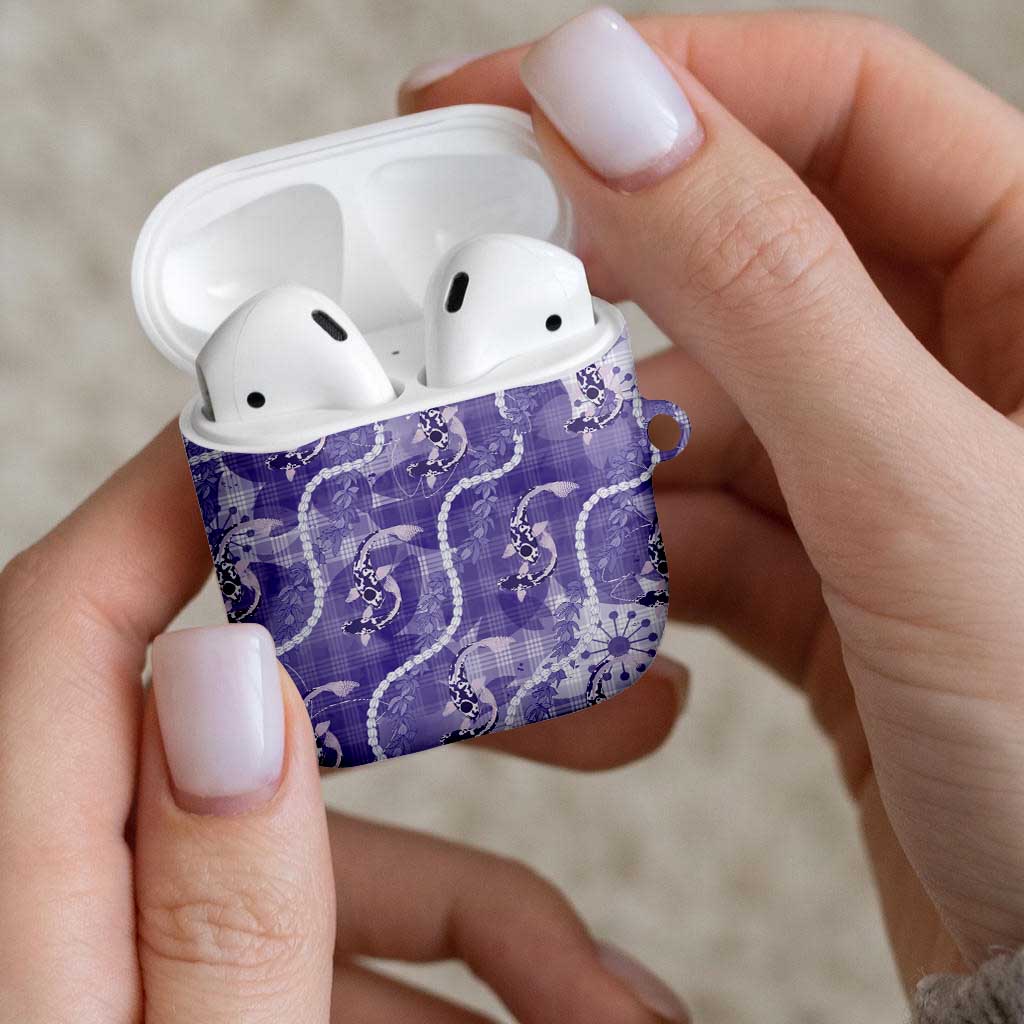Japanese Koi Fish AirPods Case Purple Wagara Palaka Honohono Pikake Lei LT9 - Polynesian Pride