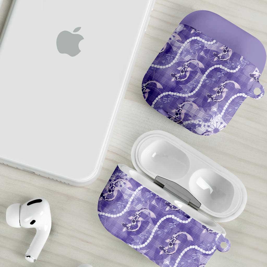 Japanese Koi Fish AirPods Case Purple Wagara Palaka Honohono Pikake Lei LT9 - Polynesian Pride