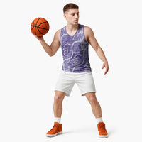 Japanese Koi Fish Basketball Jersey Purple Wagara Palaka Honohono Pikake Lei LT9 - Polynesian Pride