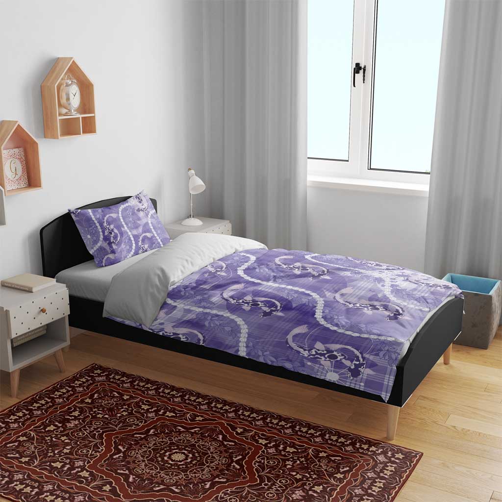 Japanese Koi Fish Bedding Set Purple Wagara Palaka Honohono Pikake Lei