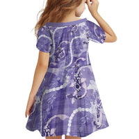 Japanese Koi Fish Family Matching Off Shoulder Short Dress and Hawaiian Shirt Purple Wagara Palaka Honohono Pikake Lei