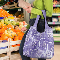 Japanese Koi Fish Grocery Bag Purple Wagara Palaka Honohono Pikake Lei LT9 - Polynesian Pride
