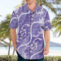 Japanese Koi Fish Hawaiian Shirt Purple Wagara Palaka Honohono Pikake Lei