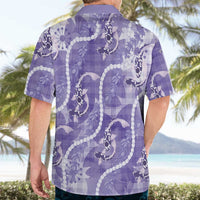Japanese Koi Fish Hawaiian Shirt Purple Wagara Palaka Honohono Pikake Lei