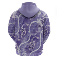 Japanese Koi Fish Hoodie Purple Wagara Palaka Honohono Pikake Lei LT9 - Polynesian Pride