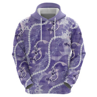 Japanese Koi Fish Hoodie Purple Wagara Palaka Honohono Pikake Lei LT9 - Polynesian Pride