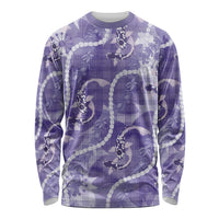 Japanese Koi Fish Long Sleeve Shirt Purple Wagara Palaka Honohono Pikake Lei LT9 Unisex Purple - Polynesian Pride