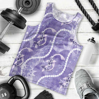 Japanese Koi Fish Men Tank Top Purple Wagara Palaka Honohono Pikake Lei LT9 - Polynesian Pride