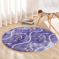 Japanese Koi Fish Round Carpet Purple Wagara Palaka Honohono Pikake Lei