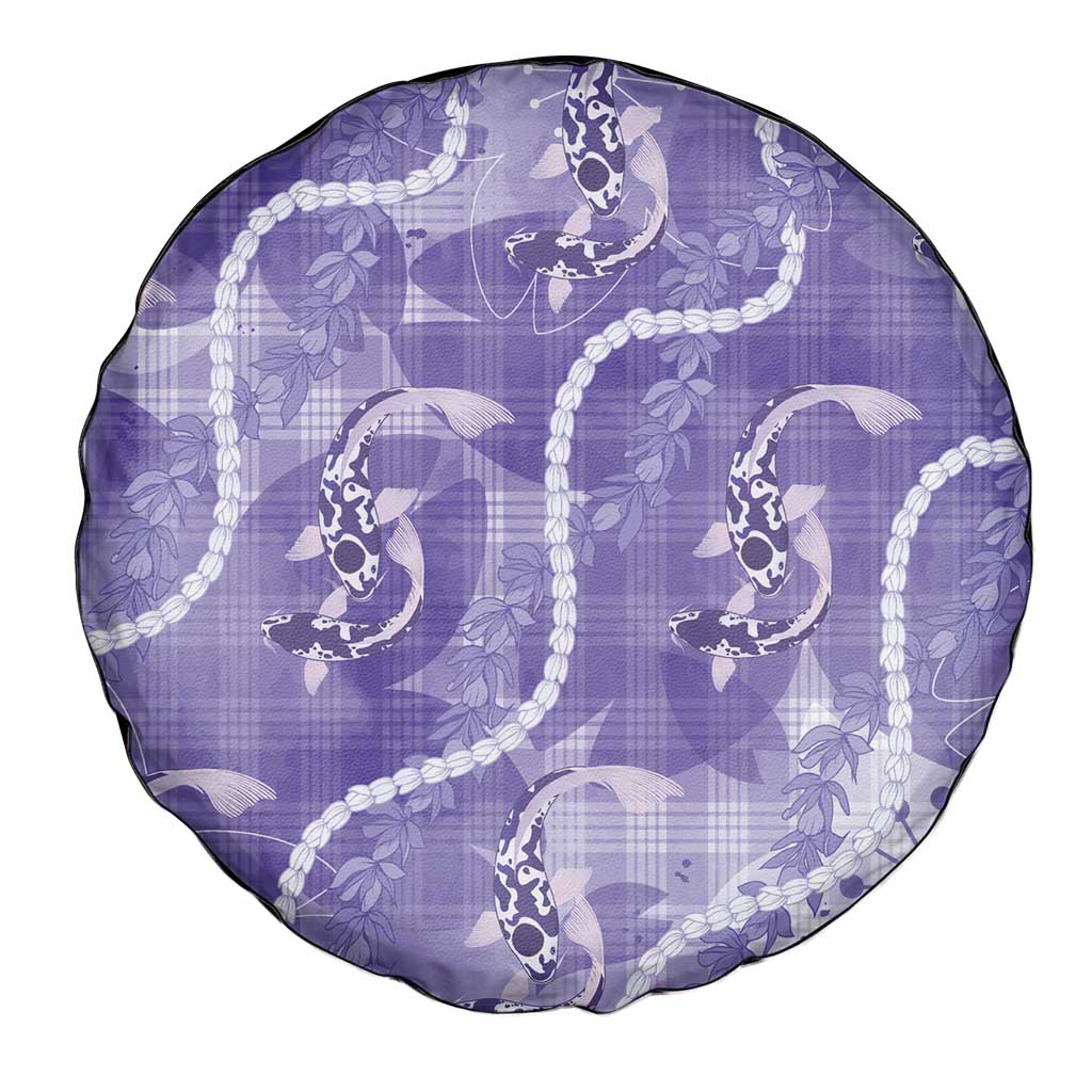 Japanese Koi Fish Spare Tire Cover Purple Wagara Palaka Honohono Pikake Lei LT9 - Polynesian Pride