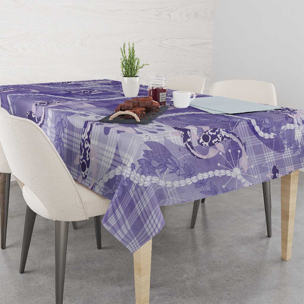 Japanese Koi Fish Tablecloth Purple Wagara Palaka Honohono Pikake Lei LT9 - Polynesian Pride