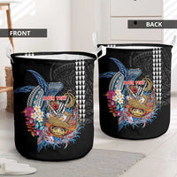 Personalized Japanese Koi Fish Ramen Laundry Basket Aloha Shark Kakau Pattern LT9 - Polynesian Pride