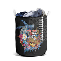 Personalized Japanese Koi Fish Ramen Laundry Basket Aloha Shark Kakau Pattern LT9 - Polynesian Pride