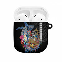 Personalized Japanese Koi Fish Ramen AirPods Case Aloha Shark Kakau Pattern