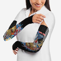 Personalized Japanese Koi Fish Ramen Arm Sleeves Aloha Shark Kakau Pattern
