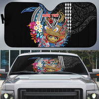 Personalized Japanese Koi Fish Ramen Auto Sun Shade Aloha Shark Kakau Pattern