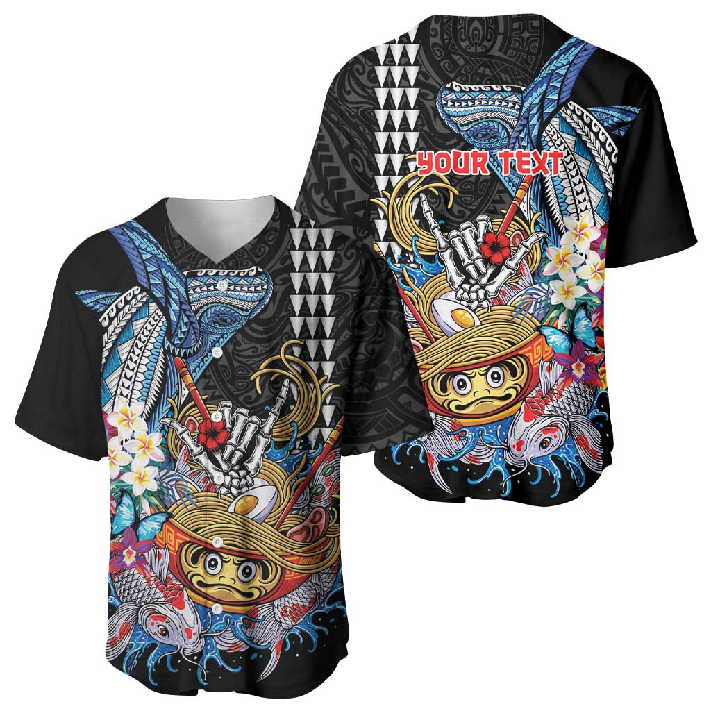 Personalized Japanese Koi Fish Ramen Baseball Jersey Aloha Shark Kakau Pattern LT9 - Polynesian Pride