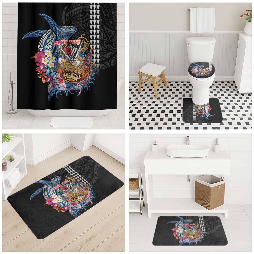 Personalized Japanese Koi Fish Ramen Bathroom Set Aloha Shark Kakau Pattern LT9 - Polynesian Pride