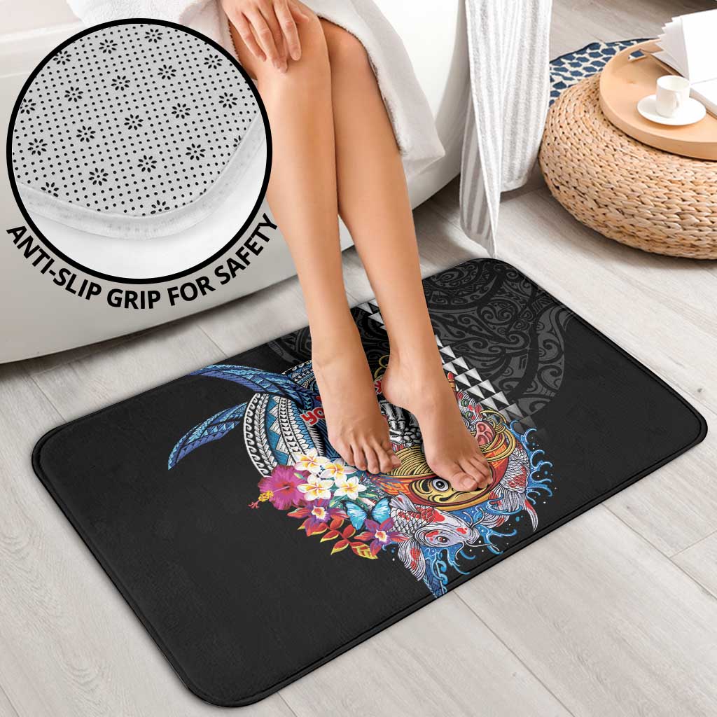 Personalized Japanese Koi Fish Ramen Bathroom Set Aloha Shark Kakau Pattern LT9 - Polynesian Pride