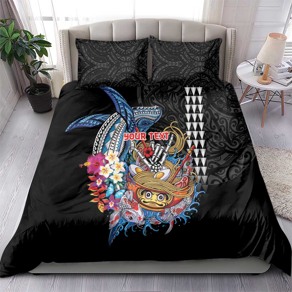 Personalized Japanese Koi Fish Ramen Bedding Set Aloha Shark Kakau Pattern