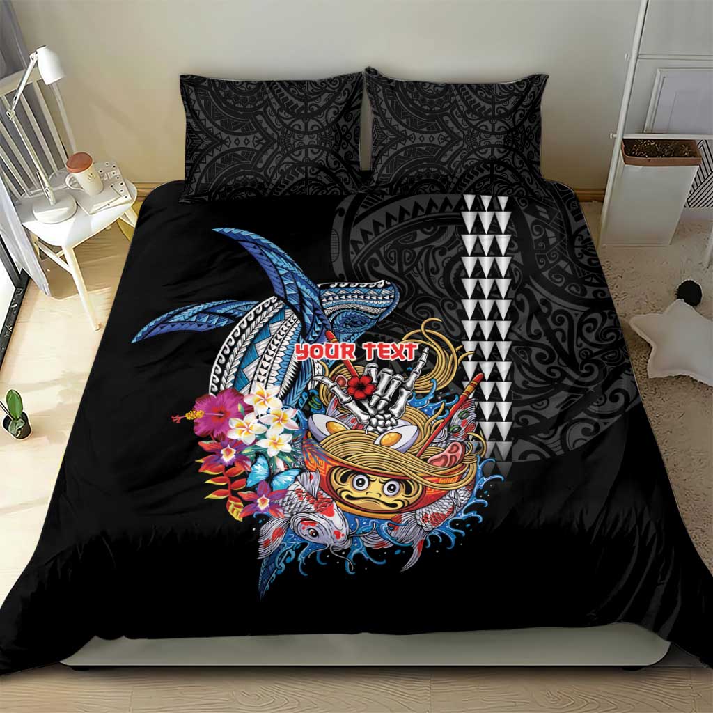 Personalized Japanese Koi Fish Ramen Bedding Set Aloha Shark Kakau Pattern