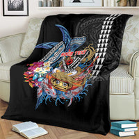 Personalized Japanese Koi Fish Ramen Blanket Aloha Shark Kakau Pattern LT9 - Polynesian Pride