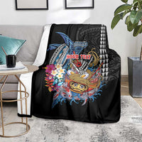 Personalized Japanese Koi Fish Ramen Blanket Aloha Shark Kakau Pattern LT9 - Polynesian Pride