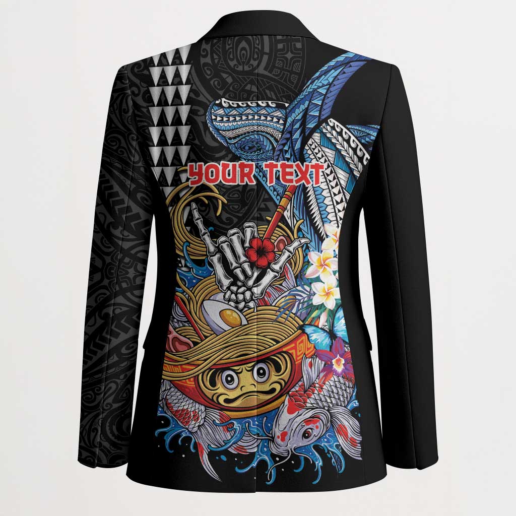 Personalized Japanese Koi Fish Ramen Blazer Aloha Shark Kakau Pattern LT9 - Polynesian Pride