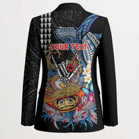 Personalized Japanese Koi Fish Ramen Blazer Aloha Shark Kakau Pattern LT9 - Polynesian Pride