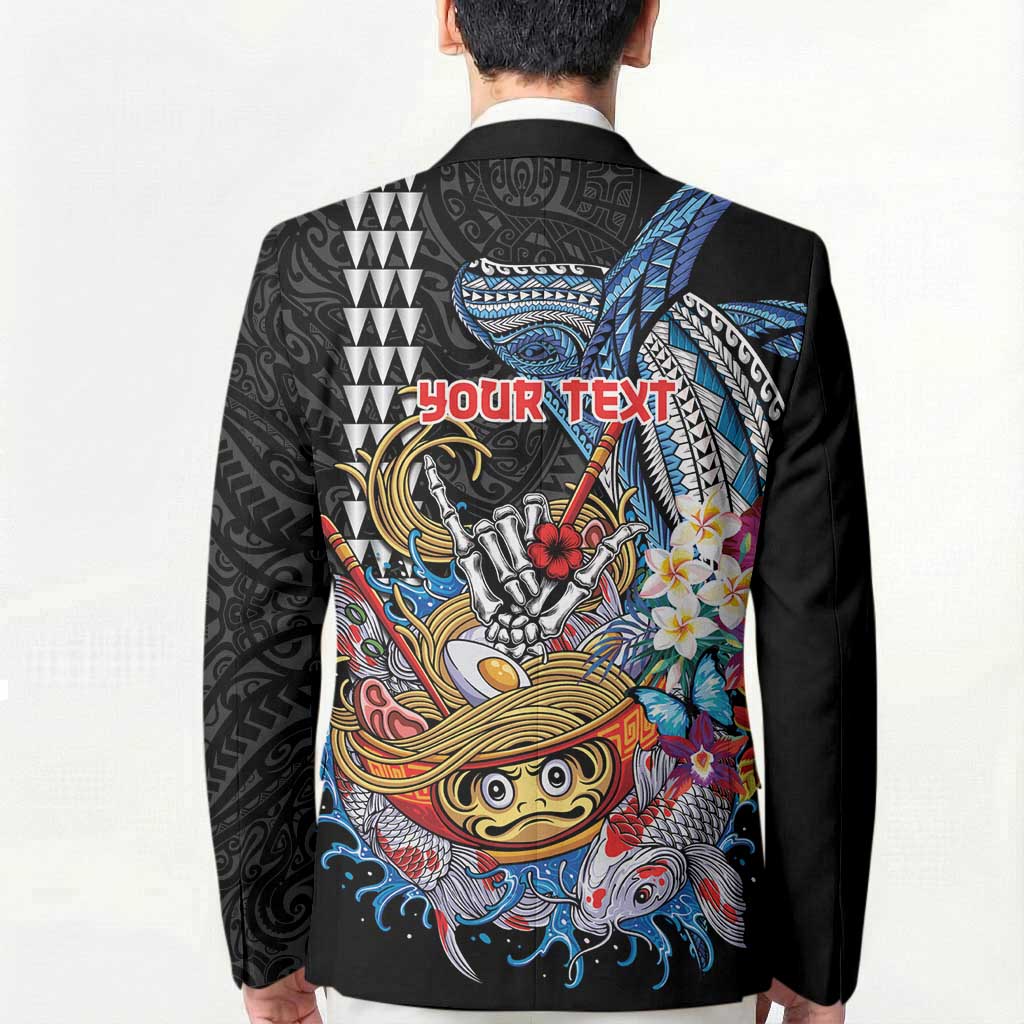 Personalized Japanese Koi Fish Ramen Blazer Aloha Shark Kakau Pattern LT9 - Polynesian Pride