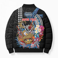 Personalized Japanese Koi Fish Ramen Bomber Puffer Jacket Aloha Shark Kakau Pattern LT9 - Polynesian Pride