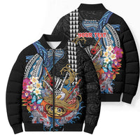 Personalized Japanese Koi Fish Ramen Bomber Puffer Jacket Aloha Shark Kakau Pattern LT9 - Polynesian Pride