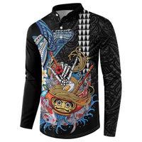 Personalized Japanese Koi Fish Ramen Button Sweatshirt Aloha Shark Kakau Pattern