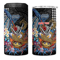 Personalized Japanese Koi Fish Ramen 4 in 1 Can Cooler Tumbler Aloha Shark Kakau Pattern LT9 One Size: 16 oz Black - Polynesian Pride