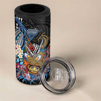 Personalized Japanese Koi Fish Ramen 4 in 1 Can Cooler Tumbler Aloha Shark Kakau Pattern LT9 - Polynesian Pride