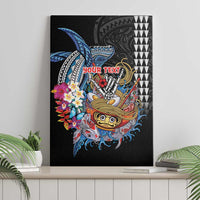 Personalized Japanese Koi Fish Ramen Canvas Wall Art Aloha Shark Kakau Pattern