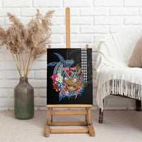 Personalized Japanese Koi Fish Ramen Canvas Wall Art Aloha Shark Kakau Pattern