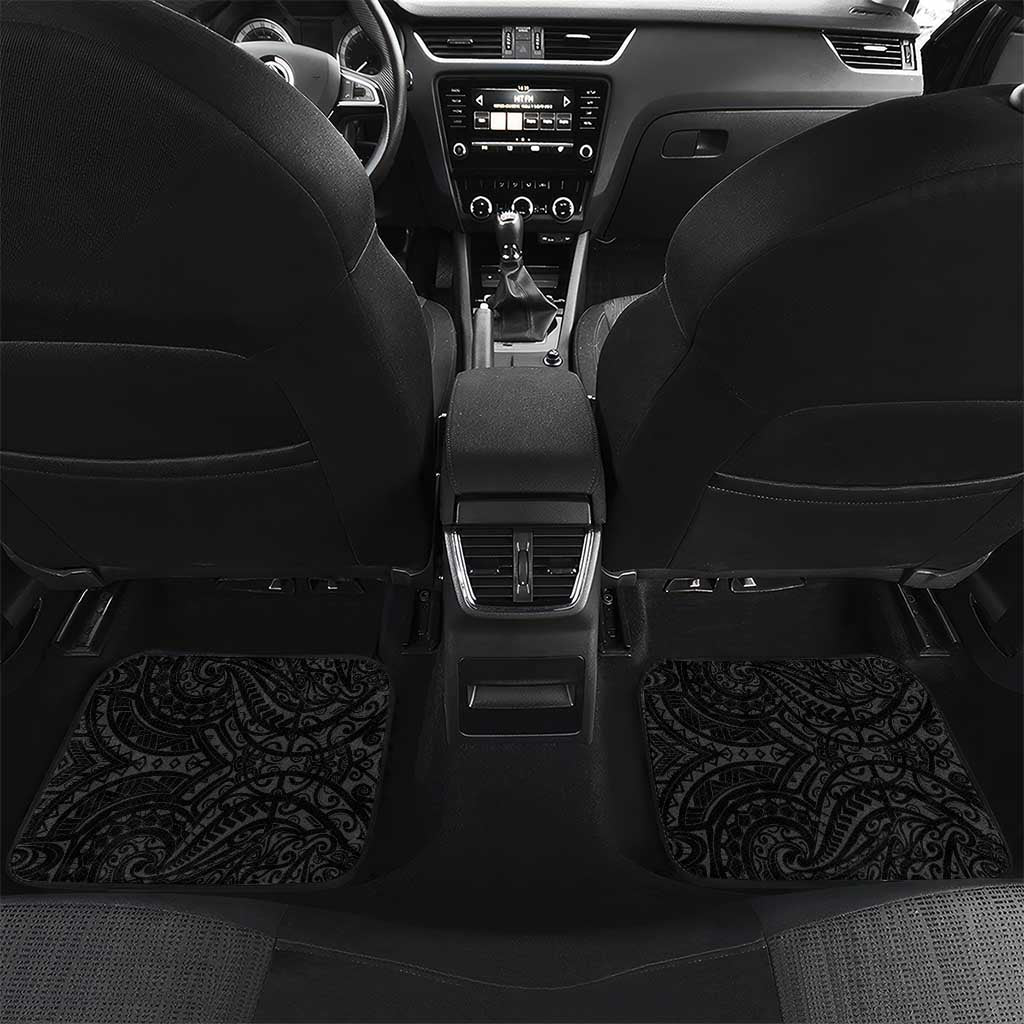 Personalized Japanese Koi Fish Ramen Car Mats Aloha Shark Kakau Pattern LT9 Set 2pcs - Back Black - Polynesian Pride