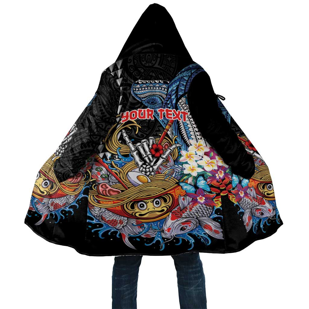 Personalized Japanese Koi Fish Ramen Cloak Aloha Shark Kakau Pattern