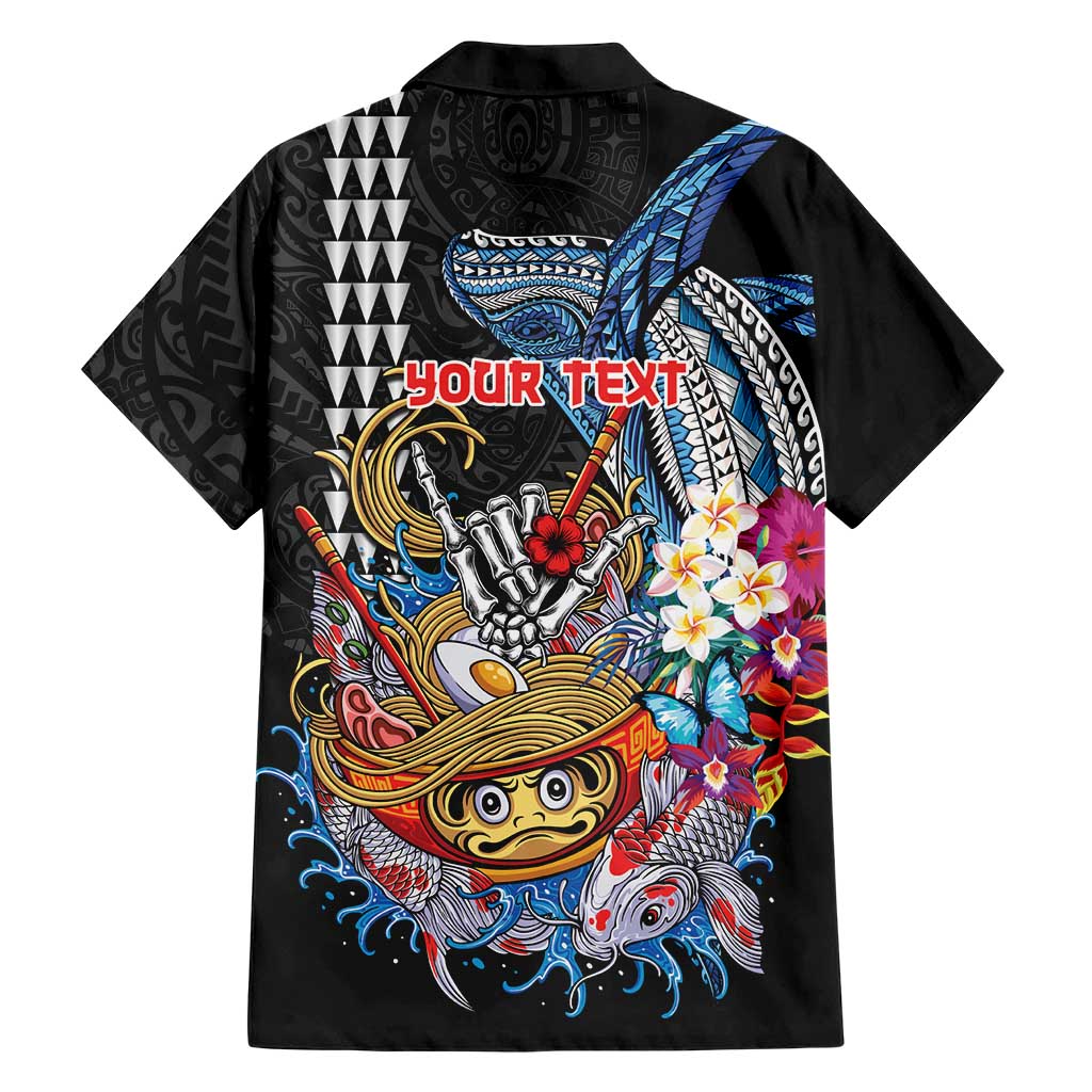 Personalized Japanese Koi Fish Ramen Family Matching Mermaid Dress and Hawaiian Shirt Aloha Shark Kakau Pattern