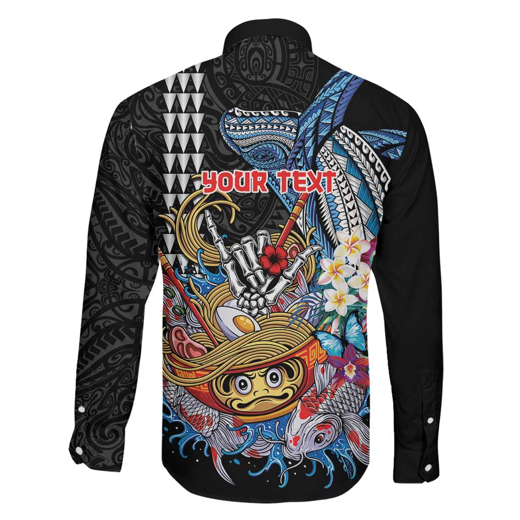 Personalized Japanese Koi Fish Ramen Family Matching Mermaid Dress and Hawaiian Shirt Aloha Shark Kakau Pattern